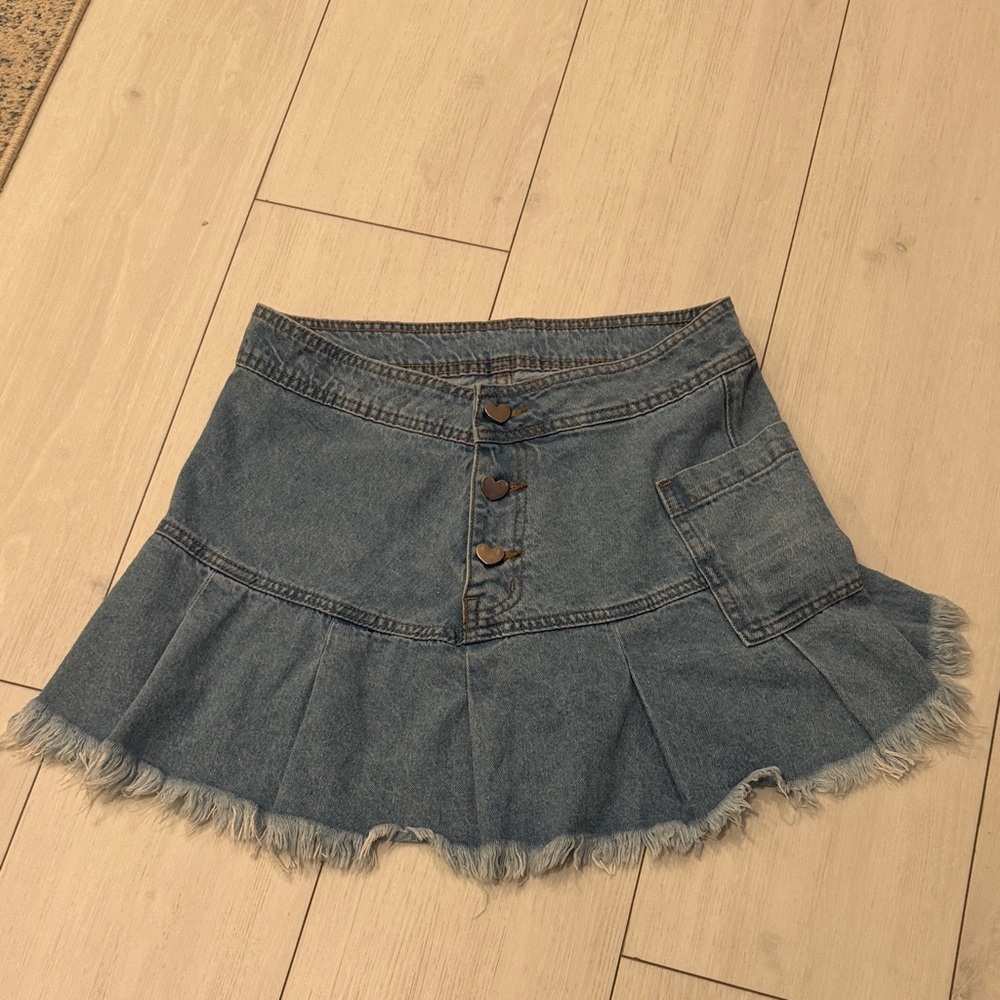 SHEIN Light Blue Denim Skirt